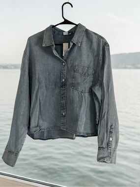 GAP Light Blue Acid Wash Denim Shirt